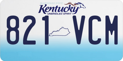 KY license plate 821VCM