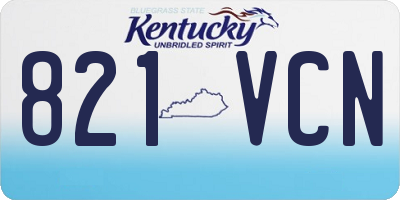 KY license plate 821VCN