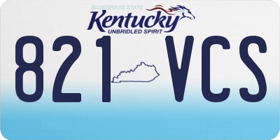 KY license plate 821VCS