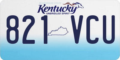 KY license plate 821VCU