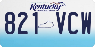 KY license plate 821VCW