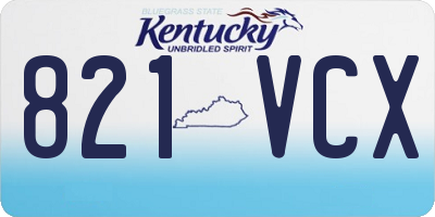 KY license plate 821VCX