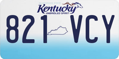 KY license plate 821VCY
