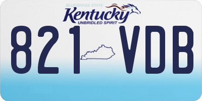 KY license plate 821VDB