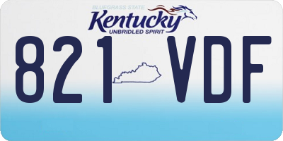 KY license plate 821VDF