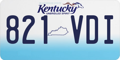 KY license plate 821VDI