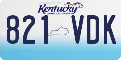 KY license plate 821VDK