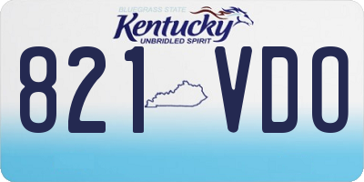 KY license plate 821VDO