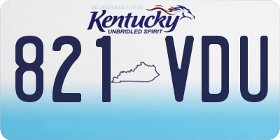 KY license plate 821VDU