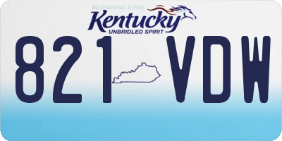 KY license plate 821VDW