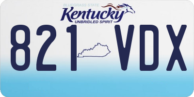 KY license plate 821VDX