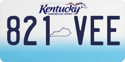 KY license plate 821VEE