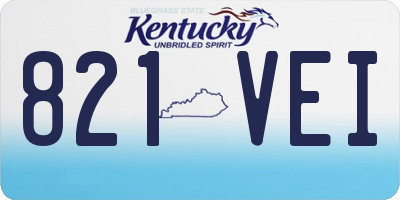 KY license plate 821VEI