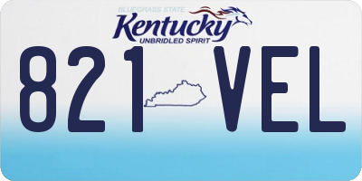 KY license plate 821VEL