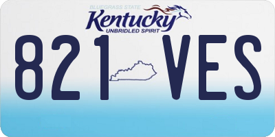 KY license plate 821VES
