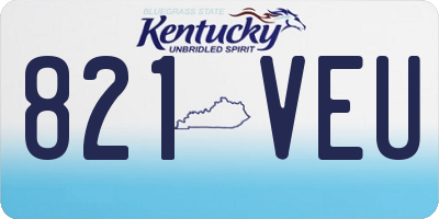 KY license plate 821VEU