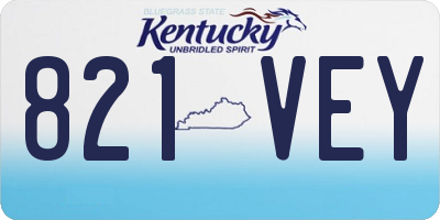 KY license plate 821VEY
