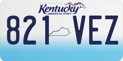KY license plate 821VEZ