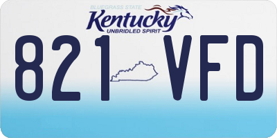 KY license plate 821VFD