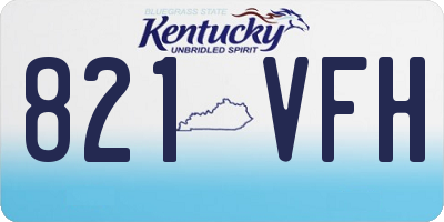 KY license plate 821VFH