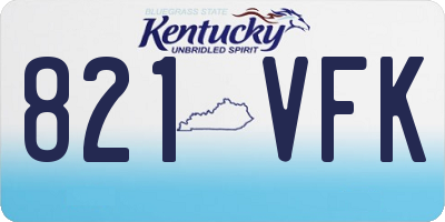 KY license plate 821VFK