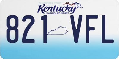 KY license plate 821VFL