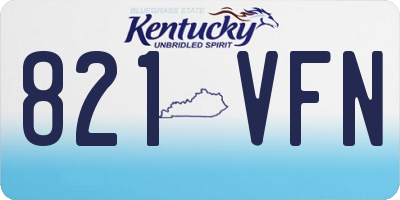 KY license plate 821VFN