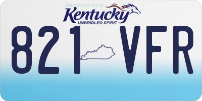 KY license plate 821VFR