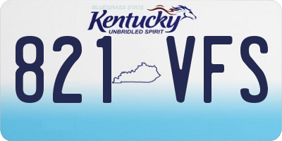 KY license plate 821VFS