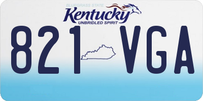 KY license plate 821VGA