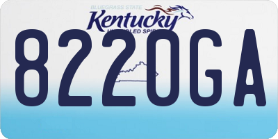 KY license plate 8220GA