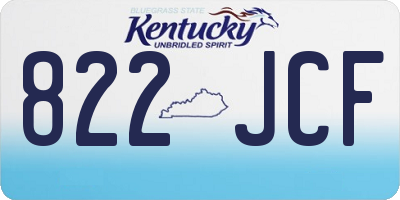 KY license plate 822JCF