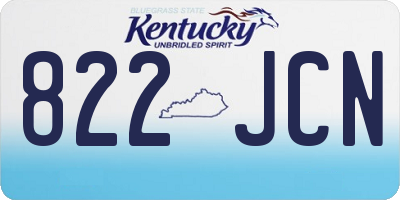 KY license plate 822JCN