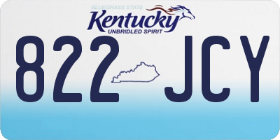 KY license plate 822JCY