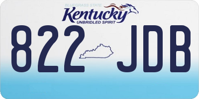 KY license plate 822JDB