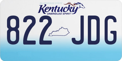 KY license plate 822JDG