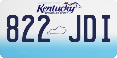 KY license plate 822JDI