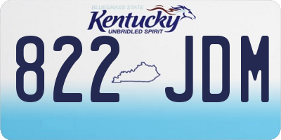 KY license plate 822JDM