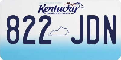 KY license plate 822JDN