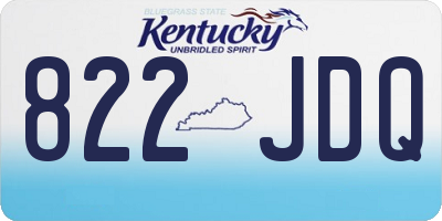 KY license plate 822JDQ