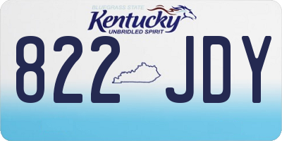 KY license plate 822JDY