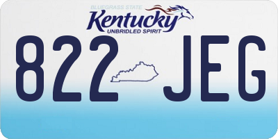 KY license plate 822JEG