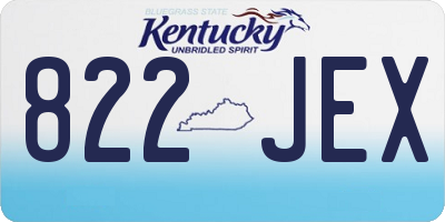 KY license plate 822JEX