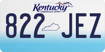 KY license plate 822JEZ