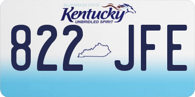 KY license plate 822JFE
