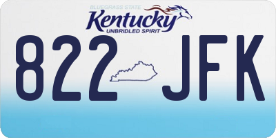 KY license plate 822JFK
