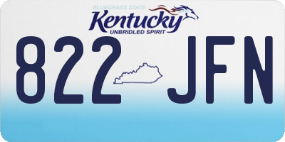 KY license plate 822JFN