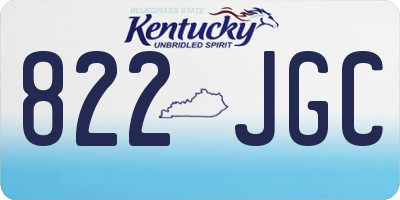 KY license plate 822JGC