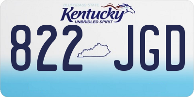 KY license plate 822JGD