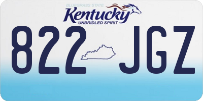 KY license plate 822JGZ